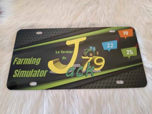 Plaque d’immatriculation en sublimation